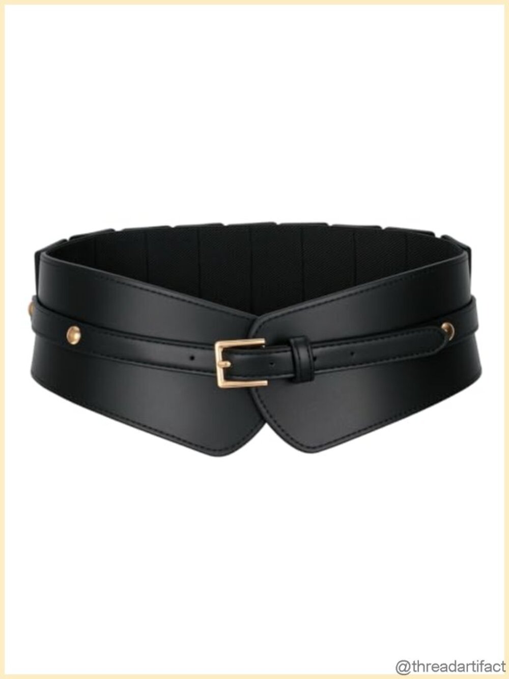 Women Wide Elastic Waist Belt Faux Leather Stretchy Dress Belt 3in